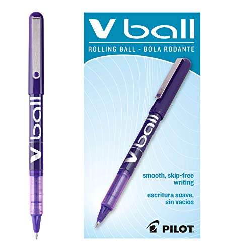Pilot VBall Liquid Ink Rolling Ball Stick Pens, Extra Fine Point, Purple Ink, 12-Pack (35210) 1