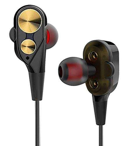 Raptas Headphone 4D Deep Bass Stereo Earphone Dual Driver Sport Wired Headset with c for All Smartphone 1