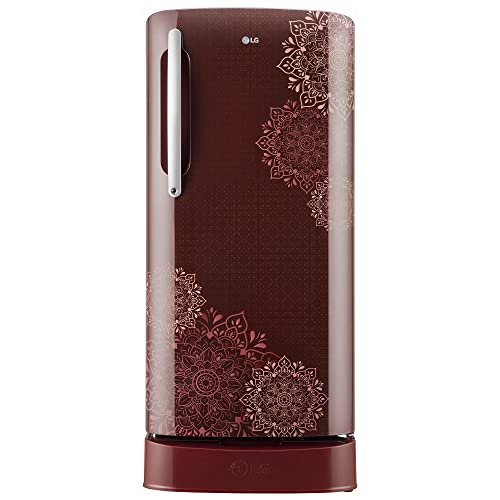 LG 204 L 5 Star Direct-Cool Inverter Single Door Refrigerator (??GL-D211HRRZ, Ruby Regal, Base Stand with Drawer & Smart Connect, 2022 Model)