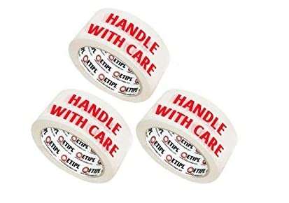 Box Brother Cello Tape 2 Inch 55mtr || Printed Packaging Tape || Handle with Care Fragile Tape Printed (Pack of 3) 1