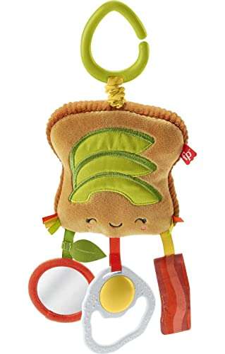 ​Fisher-Price Brunch & Go Avocado Toast Infant Stroller Toy with Teether for Babies from 3 Months and Up