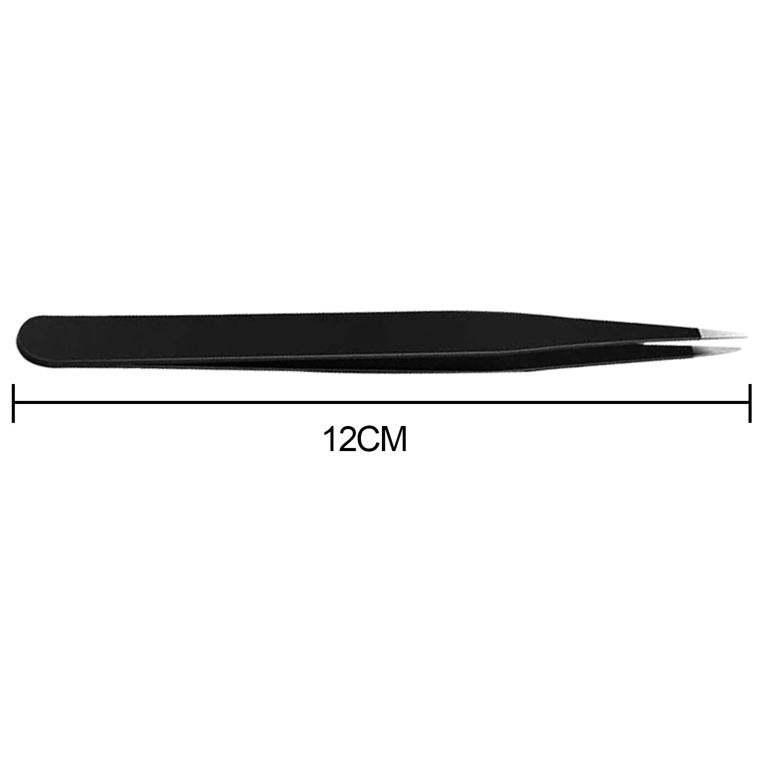 ERZA Precision Tweezers, Upgraded Anti-Static Stainless Steel of Tweezers, for Electronics, Soldering, Laboratory Work, Jewelry-Making, Model, Craft, Black, Design 00, Pack of 1 4