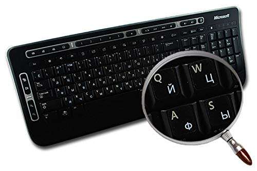 RUSSIAN CYRILLIC KEYBOARD STICKER with WHITE LETTERING TRANSPARENT BACKGROUND 3