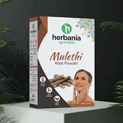Herbania Mulethi Powder Pure Natural Organic Licorice Root Powder Indian Made Control Damage Lab Tested Helps in Skin Whitening Blemishes Fairness for Body Skin and Hair - (1 Pack) 3