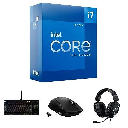 Intel Core i7-12700K Desktop Processor + Logitech G PRO Mechanical Gaming Keyboard + Logitech G PRO X Superlight Wireless USB Gaming Mouse + Logitech G Pro X Gaming Wired Over Ear Headphones