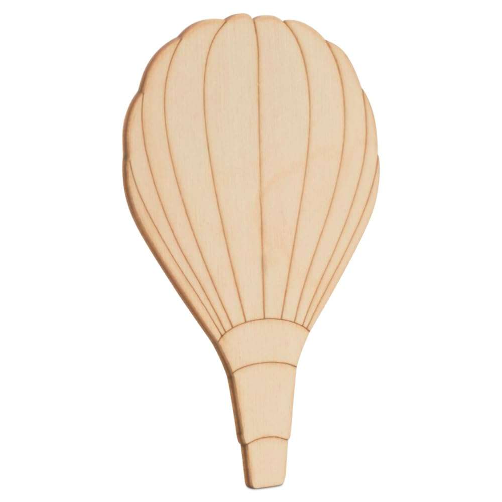 Wood Hot Air Balloon Cutouts 20-inch, 1/8 inch Thick, Pack of 5 Hot Air Balloon Decorations for Nursery/Valentines, by Woodpeckers 5