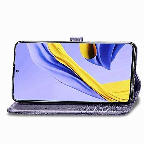LEMAXELERS Samsung Galaxy A51 5G Case PU Leather Phone Case Mandala Embossed Wallet Flip Shockproof Protective with Stand Card Holder Cover for Samsung Galaxy A51 5G. Mandala Purple SD 5