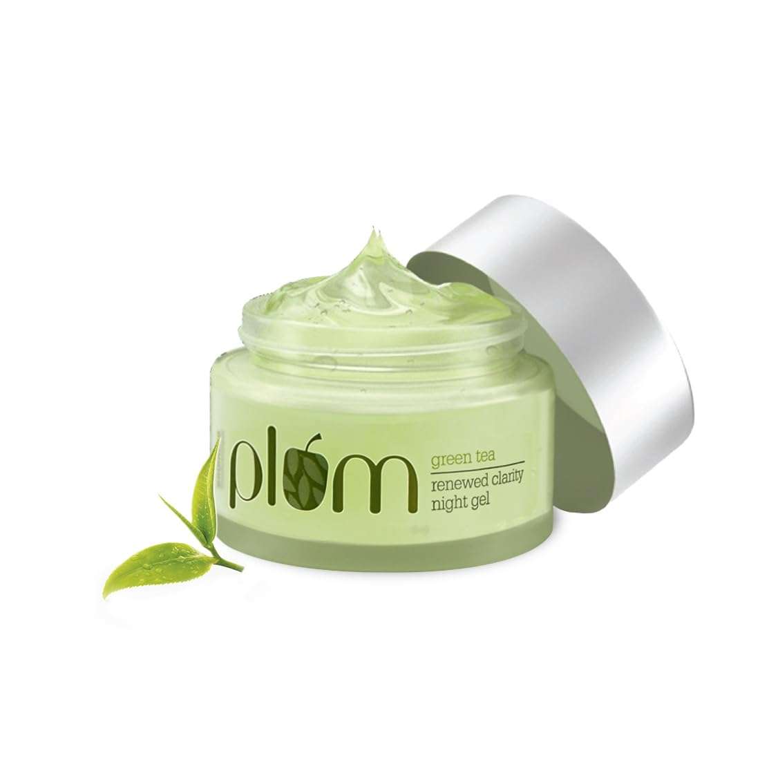 Plum Skin Renewing Night Face Gel with Green Tea & Glycolic Acid for Oily & Acne Prone Skin, Hydrating Moisturizer Night Cream for Oily Skin, Paraben & Cruelty Free for Women,1.69 Fl OZ 1