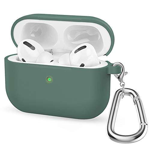 Vabogu AirPods Pro Case Silicone Protective Cover Skin Compatible with AirPods Pro(Front LED Visible), Dark Green (11) 1
