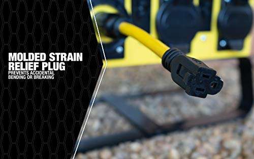 Southwire Twist To Lock 9 Inch 20 Amp 125 Volt Cord Adapter, 12 Gauge, 3 Conductor, STW 5