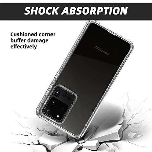 Elegant Choise Galaxy S20 Ultra Case, Shockproof Clear Case with Hard PC Shield + Soft TPU Bumper Cover Case for Samsung Galaxy S20 Ultra 5G 6.9 Inch(Clear) 5