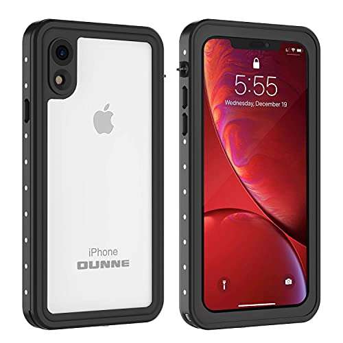OUNNE Waterproof Dustproof Shockproof Case for iPhone XR, Full Body Protection Cover with Built-in Screen Protector, Waterproof, Clear Case for iPhone XR 6.1 inch 1