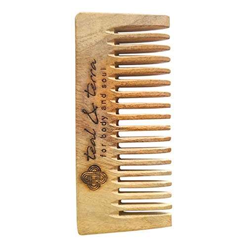Organic Neem wooden comb for hair growth | Neem wood kangi hair comb for women & men | Handmade Wooden hair bamboo comb - Premium Kachi neem comb for hair growth 1