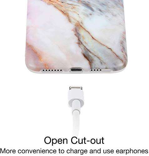 Imikoko iPhone XR Case Marble, iPhone XR Slim Case, Soft Flexible TPU Marble Case Shockproof Protective Case Cover for iPhone XR 6.1 inch (Pink) 6