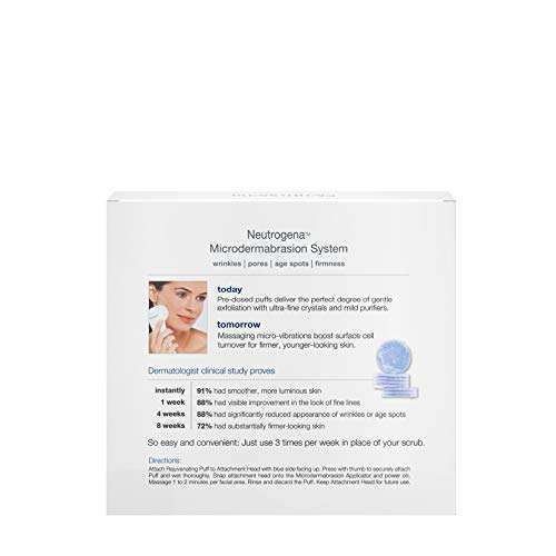Neutrogena Microdermabrasion Starter Kit – At home microdermabrasion machine - Skin Exfoliator with Glycerin - Skin Firming, Pore Minimizer, Age Spot Remover- 1 month supply, 1 ct 5