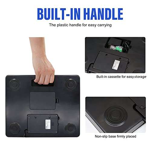 AURGOD Shipping Scale, 400lbs/180kg Heavy Duty Digital Postal Scale, Portable Stainless Steel LCD Display Platform Scale for Shipping W/ 12" X 10" Platform 6