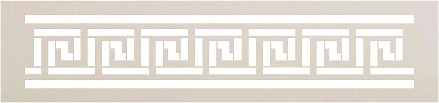 Ivana's Greek Key Meander Wall Tile Stencil | DIY Backsplash Border Floor Home Decor | Craft & Paint Wood Sign | Reusable Mylar Template | Size (15 inches x 3.5 inches) 1