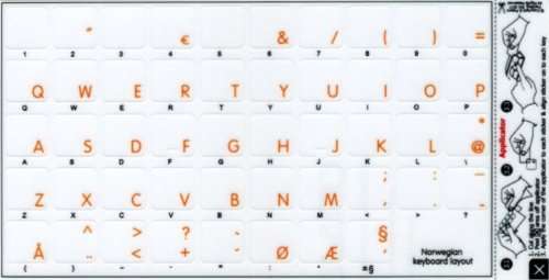 Apple Norwegian Sticker for Keyboard with Orange Lettering Transparent for Desktop, Laptop and Notebook 3