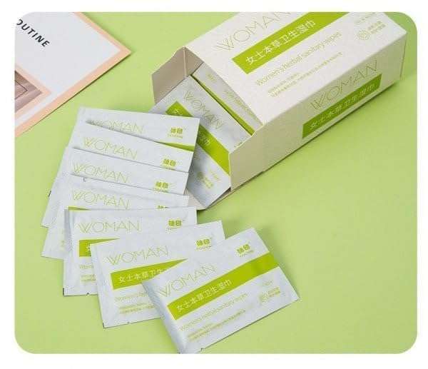 Sakshat enterprises Women's Herbal Sanitary Wipes Natural Organic Feminine Hygiene Wipes for Sensitive Skin Individually Wrapped Gentle Refreshing 30 Count Pack 5