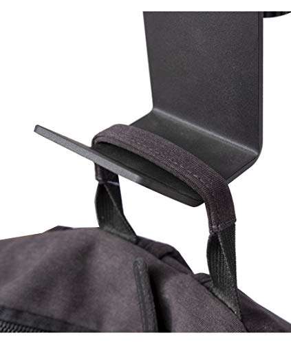 Stand Up Desk Store Clamp-On Under Desk Headphone Hanger, Backpack Hook, and Purse Holder - Black 2