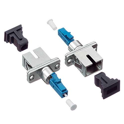 Mouobeet 2-Pack Single Mode 9/125um LC/UPC Male to SC/UPC Female Hybrid Optical Fiber Adapter Connector 5