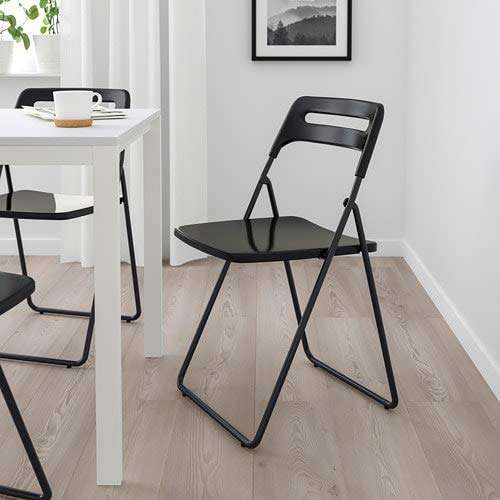 Ikea Nisse Folding Chair (Black,Iron) 3