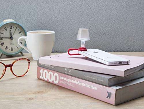 Peleg Design Luma Smart Mobile Phone Night Light, Tiny Lampshade Clip on Phone Flash Led Light Holder, Red 5