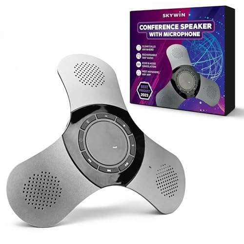 Skywin Bluetooth Conference Speaker with Microphone, Portable Wireless Speaker for Office Desk, Computer, and Laptop, Bluetooth Microphone for Conference Room, Home Office, and PC, Smart Speakerphone 1