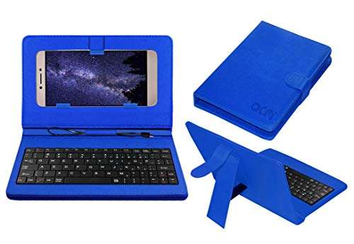 ACM Keyboard Case Compatible with Leeco Le 2 Mobile Flip Cover Stand Plug & Play Device for Study & Gaming Blue