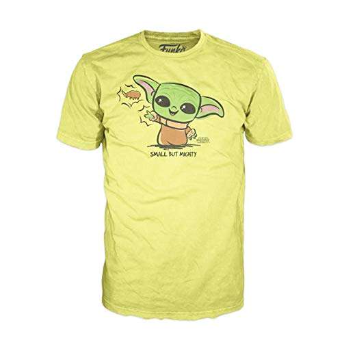 Funko Star Wars: The Mandalorian T-Shirt - The Child, Small But Mighty (Yellow) (SM)