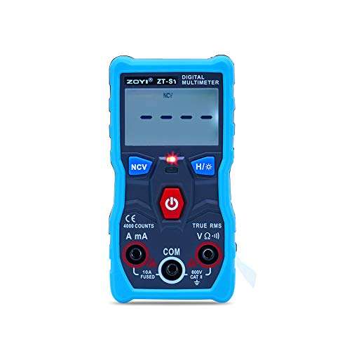 ZT-S1 Automatic Digital Multimeter True-RMS Intelligent NCV 4000 Counts AC/DC Voltage Current Ohm Test Tool-GOLDEN BLUE 1