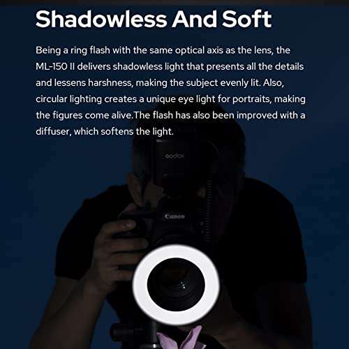 Godox ML-150II Macro Ring Flash Light GN12 with 8 Lens Adapter Rings for Canon Nikon Pentax Olympus DSLR Cameras 3