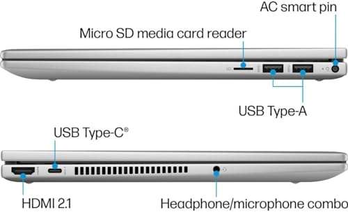 HP Envy x360 2-in-1 14.0" Touchscreen FHD Laptop, Intel Core 7 150U Processor, 16GB RAM 1TB SSD, Backlit Keyboard, Fingerprint Reader, Wi-Fi 6E, Windows 11 Home, Silver 5