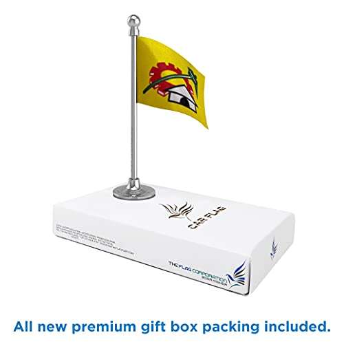 The Flag Corporation Telugu Desam Party (TDP) Car Dashboard Flag 2in x 3in With A Plastic Dark Knight Grey Base 5