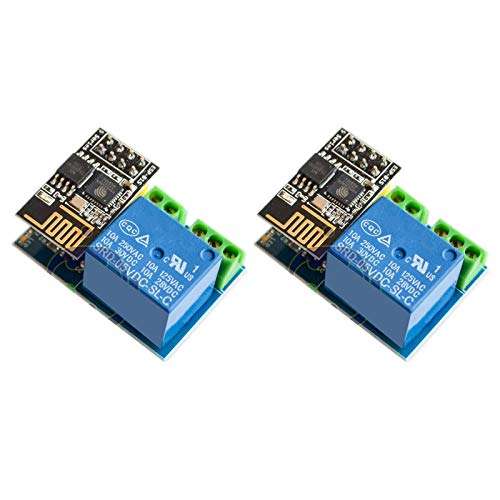 DEVMO 2PCS ESP8266 ESP-01S Wireless WiFi Transceiver Relay Module Compatible with Ar-duino Smart Home Remote Control Unlock Set 1