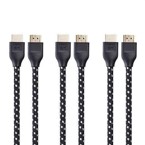 Cable Matters 3-Pack 48Gbps Ultra HD 8K HDMI Cable (Braided 8K HDMI Cable) with HDR for PS5, Xbox Series X/S, RTX3080 / 3090, Apple TV, and More - 2m, 6.6 Feet 1