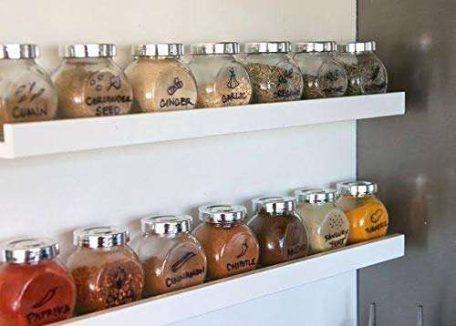 SUNAM Glass Jars With Regular Plastic Lids and Bands, Ideal for Jam, Honey, Wedding Favors, Shower Favors, Baby Foods, DIY Magnetic Spice Jars (4) 5