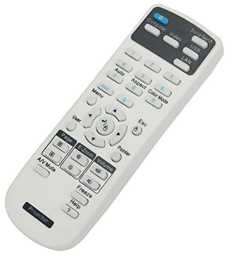 AIDITIYMI White Remote Control Replace Fit for Epson Projector EB-1880 EB-1870 1860 EB-1850W EB-1840W EB-1860 EX3220 VS335W EX5220 EX5230 EX6220 EX7220 VS230 VS330 725HD 730HD 2