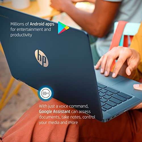 HP 14-inch X360 2-in-1 Touch Screen Chromebook, Intel Celeron N4020 Processor, 4GB DDR4 RAM, 64GB eMMC, Bluetooth, Wi-Fi, Webcam, Chrome OS, Teal, HP 14 Laptop, W/ MD Accessories, 14-14.99 inches 4