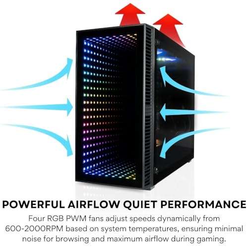 Empowered PC Continuum Mini Gaming Desktop - NVIDIA GeForce RTX 3070 (> 4060 Ti), Intel 12-Core i7-12700KF CPU, 32GB DDR5 RAM, 1TB NVMe SSD, WiFi 6, Windows 11 - Tiny Liquid Cooled RGB Gamer Computer 2