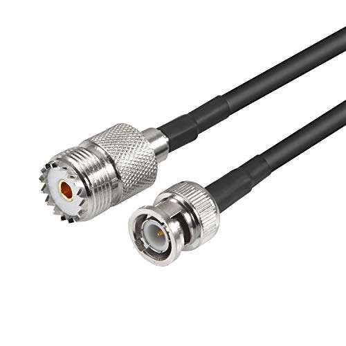 MWRF Source BNC Male to SO239 RG58 Cable (3 FT); UHF SO-239 Female Jack to BNC Male Plug Adapter Jumper Pigtail Cable RG58 1