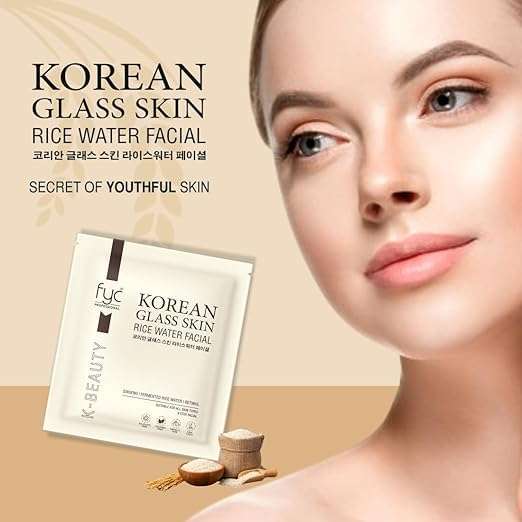 FYC Professional Korean Glass Skin Rice Water Facial Kit – 9 Step Brightening, Hydrating & Anti-Ageing Facial Kit for Women | Bridal Glow, Whitening & Salon Facial Ritual (183g) 6