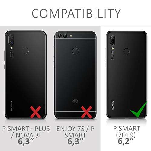 kwmobile TPU Case Compatible with Huawei P Smart (2019) - Case Soft Slim Smooth Flexible Protective Phone Cover - Dark Red 6