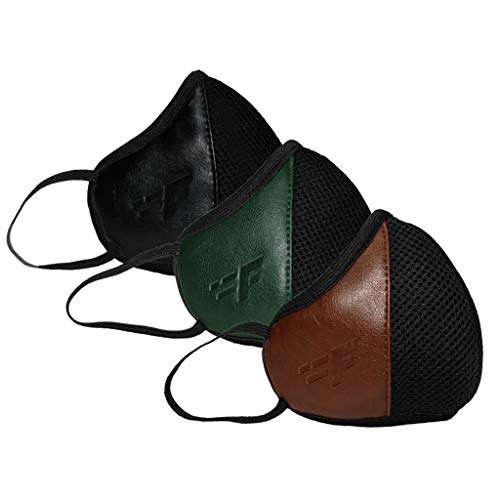 F Gear Luxur F95 Mask Size Large Black-Brown-Olive Green Safeguard 7 layer ISO CE SITRA lab certified >95% Bacteria Filtration pack of 3 1