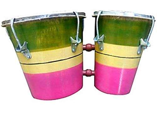 SHARMA MUSICAL STORE® Wooden Bongo Drum (Multicolor) 1