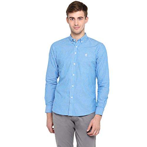 Red Tape Men's Striped Regular fit Casual Shirt (RSF8784A_Blue_XXL