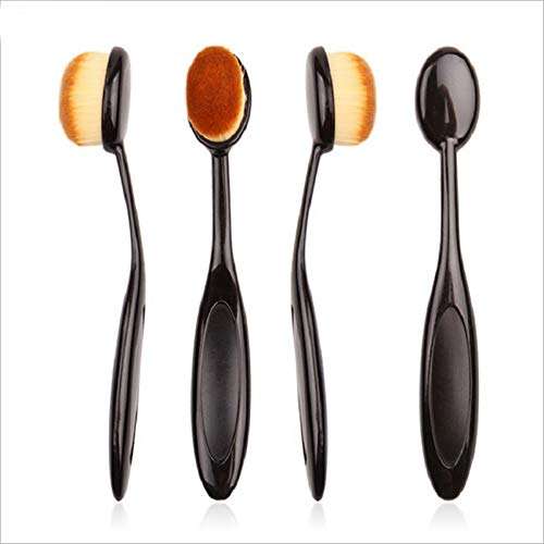 ANGELIE Oval Makeup Brush Set OF 2 Professional Oval Toothbrush Foundation Contour Concealer Eyeliner Blending Cosmetic Brushes Tool (Black 2 Pc) 3
