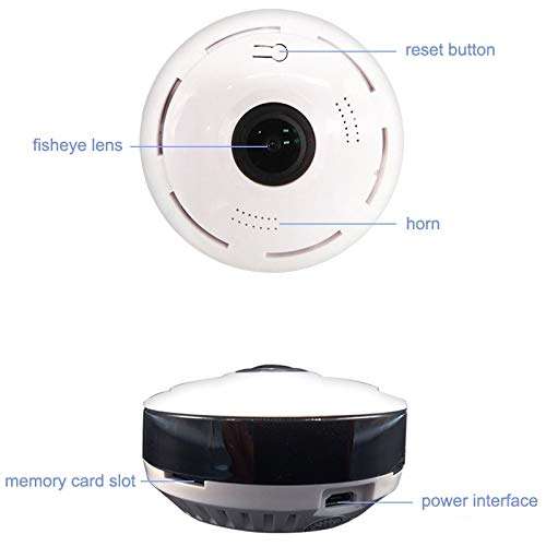 KINGONE Ruijuxin 360 Degrees Fisheye Panoramic WiFi Camera 960P Plate Monitoring Camera Without Memory 3