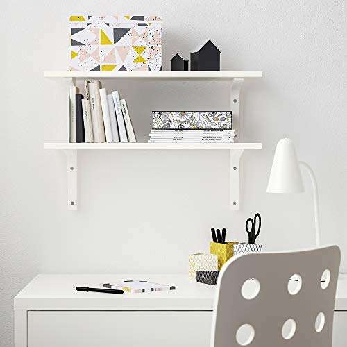 Ikea BURHULT/EKBY STODIS Wall Shelf, White, White, 59x20 cm (23 1/4 x 7 7/8 Inches ) (Engineered Wood) 2