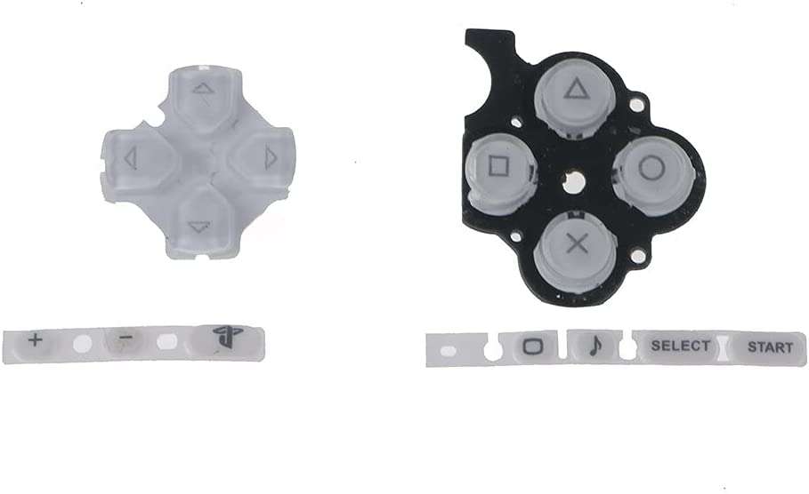 Left Right Buttons Key pad Set for PSP 3000 PSP3000 Home Start D-PAD Volume Buttons Console Replacement (White) 3